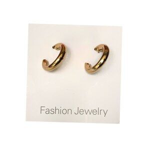 💋Shein Simple Gold Chunky Fashion Small/Medium Hoop Earrings